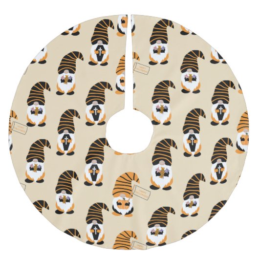 格言、ハロウィーン格言のトリックまたは治療のパターン ブラッシュドポリエステルツリースカート (正面)