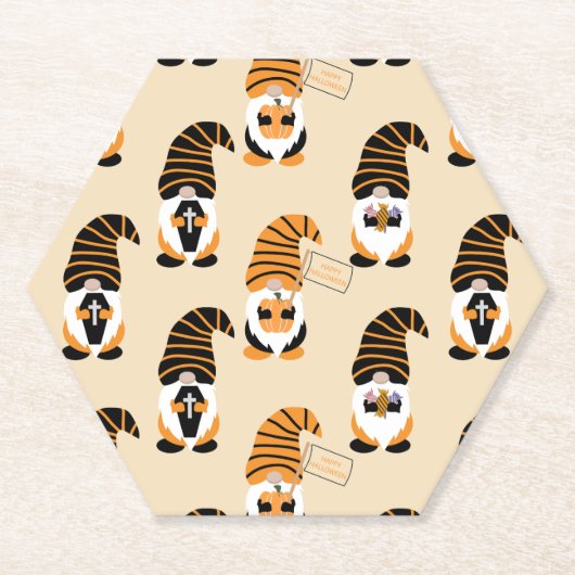 格言、ハロウィーン格言のトリックまたは治療のパターン ペーパーコースター (正面)