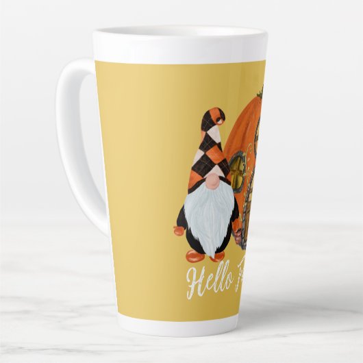 格言&パンプキンハウス秋シーン カフェラテマグ (左アングル)