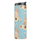 格言、ミツバチ、ひまわりの花 タンブラー (回転左)