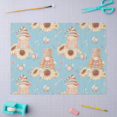 格言、ミツバチ、ひまわりの花 薄葉紙 (クラフト)