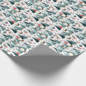 格言，モミの木，雪だるま，ウサギ，鹿，森 ラッピングペーパー (角)