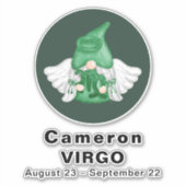 格言《星座》乙女座占星術サインエンジェル8"ビニル シール (正面)