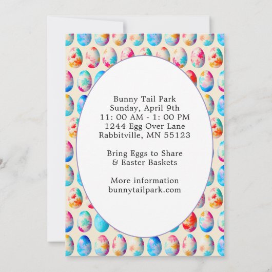 格言&魅力的バスケットイースターエッグ狩り 招待状 (裏面)