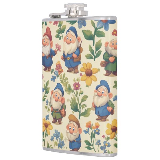 格言a花柄デザイン フラスク (左)