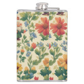 格言a花柄デザイン フラスク (裏面)