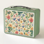 格言a花柄デザイン メタルランチボックス (裏面)