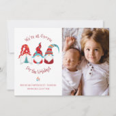 格言forホリデーかわいいおもしろい小妖精や小人カスタム写真 シーズンカード (正面)