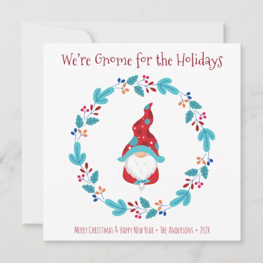 格言forホリデーズおもしろいかわいい小妖精や小人フローラリース シーズンカード (正面)