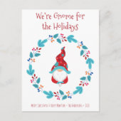 格言forホリデーズキュートおもしろい小妖精や小人フローラリース シーズンポストカード (正面)