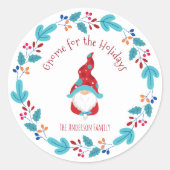 格言forホリデーズキュートモダンフローラリース ラウンドシール (正面)