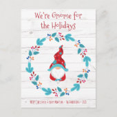 格言forホリデーズキュート小妖精や小人フローラリース 素朴 シーズンポストカード (正面)