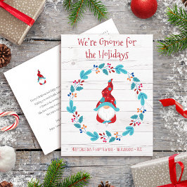 格言forホリデーズキュート小妖精や小人フローラリース 素朴 シーズンポストカード