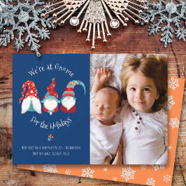 格言forホリデーズフォトおもしろいタイポグラフィ小妖精や小人ブルー シーズンカード