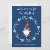 格言forホリデーズフローラリースかわいい小妖精や小人ブルー シーズンカード (正面)