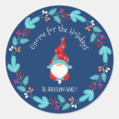 格言forホリデーズモダンフローラリースブルー ラウンドシール (正面)