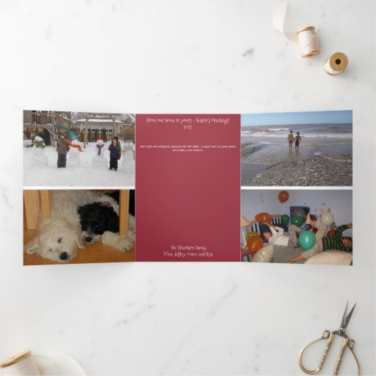 格言forホリデーズ編集可能な3つ折ホリデーカード 三つ折り案内状 (内部)