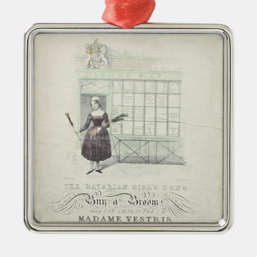 格言Gouciの歌シートによるバイエルンの女の子の歌 メタルオーナメント (正面)