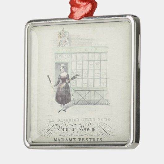 格言Gouciの歌シートによるバイエルンの女の子の歌 メタルオーナメント (左)