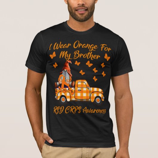 格言I衣服オレンジ私の兄弟RSD CRPSに対応 Tシャツ (正面)