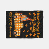 格言I衣服オレンジfor My Daddy Rsd Crps Awarene フリースブランケット (正面(横))