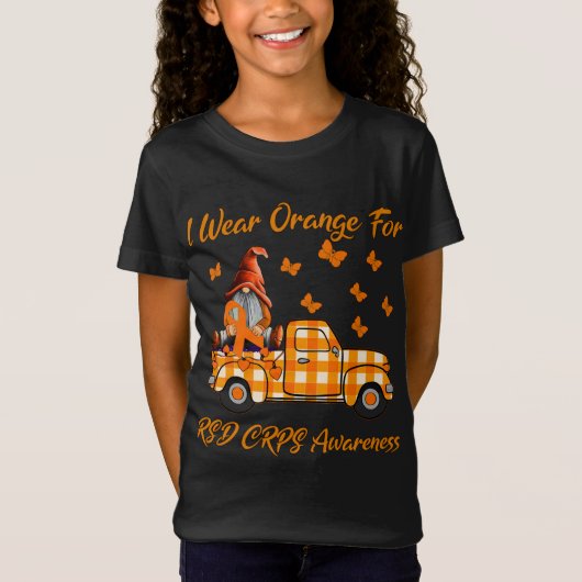 格言I衣服オレンジRSD CRPS認識度 Tシャツ (正面)