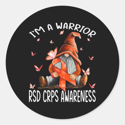 格言I'm a Warrior Rsd Crps認識度蝶 ラウンドシール (正面)