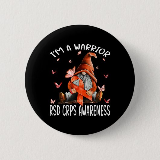 格言I'm a Warrior Rsd Crps認識度蝶 缶バッジ (正面)