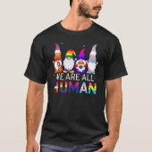 格言Lgbt我々は全て人間の同盟国レインボーLgbtフラグ Tシャツ (正面)
