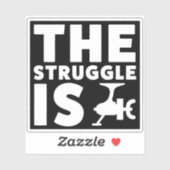 格闘はリール魚釣りシおもしろいステッカー シール (シート)