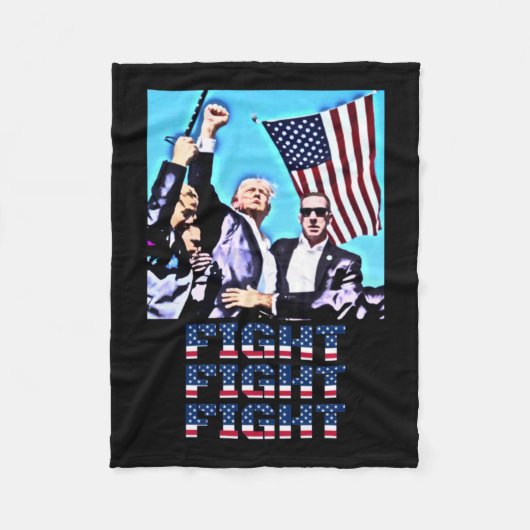 格闘ラリー拳ポンプ フリースブランケット (正面)