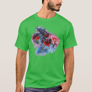 格闘魚オスコイロングフィン Tシャツ