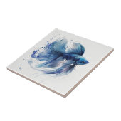 格闘魚青水彩陶瓦 タイル (側面)