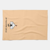 桃おもしろい白サーカステント引用文 キッチンタオル (横)