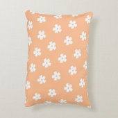 桃お洒落と白のフローラレトロ、陽気 アクセントクッション (裏面(縦))