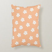 桃お洒落と白のフローラレトロ、陽気 アクセントクッション (正面(垂直))