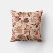桃お洒落茶色の花柄 クッション (裏面)
