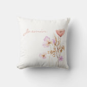 桃お洒落薄紫山花の名前 クッション (正面)
