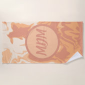 桃かわいらしの渦巻き ビーチタオル (正面)