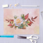 桃かわいらしバラ秋フローラ 薄葉紙 (クラフト)