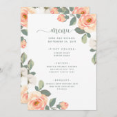 桃かわいらしフローラ | ウェディング メニュー (正面/裏面)