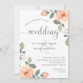 桃かわいらしフローラ | ウェディング 招待状 (正面)