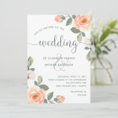 桃かわいらしフローラ | ウェディング 招待状 (スタンド正面)