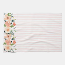 桃かわいらしフローラ キッチンタオル