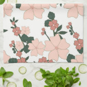 桃かわいらしフローラ キッチンタオル (折り畳み)
