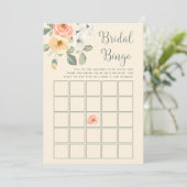 桃かわいらしフローラ | ブライダルシャワービンゴゲーム 招待状 (スタンド正面)