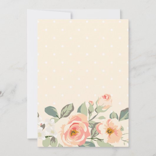 桃かわいらしフローラ | ブライダルシャワービンゴゲーム 招待状 (裏面)