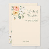 桃かわいらしフローラ |ベビーシャワーアドバイスカード アドバイスカード (正面/裏面)