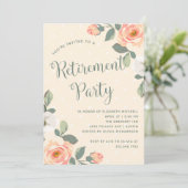 桃かわいらしフローラ|退職パーティー 招待状 (スタンド正面)