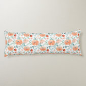 桃かわいらし水色フローラグリーン葉白 ボディピロー (裏面)